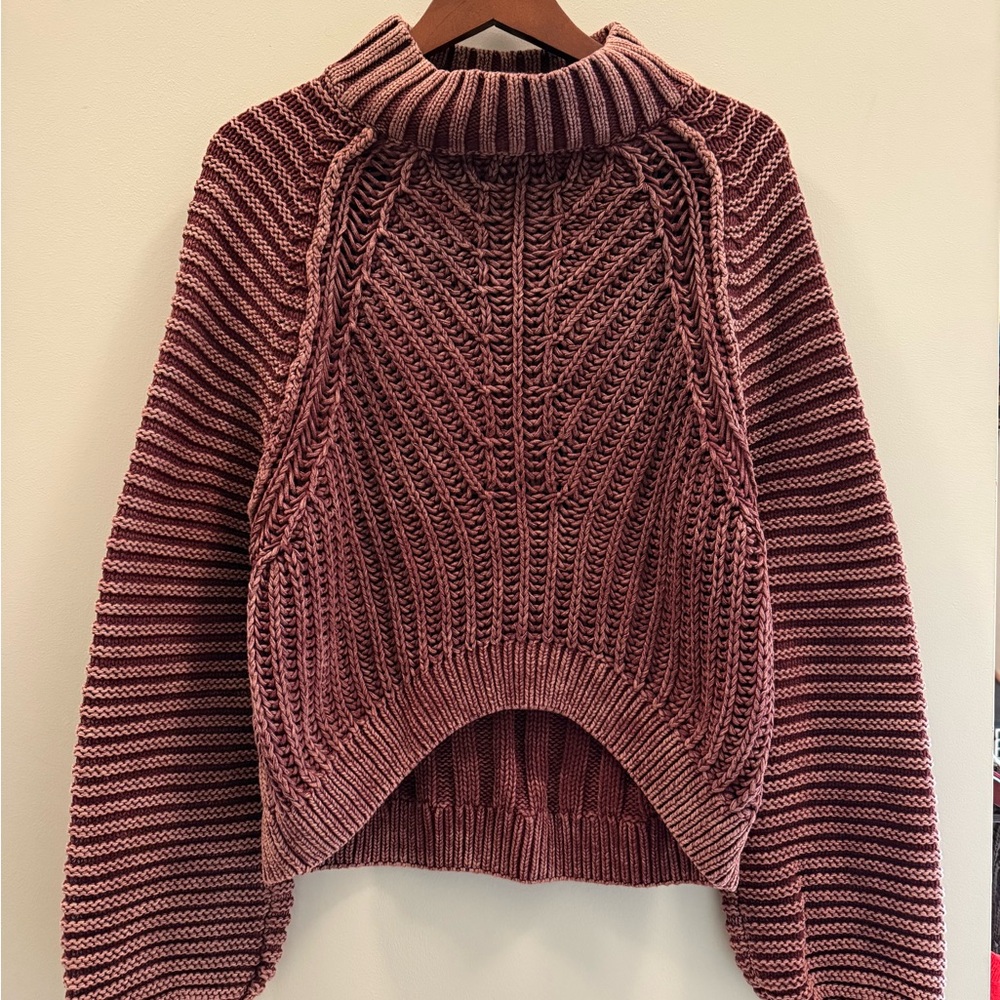 Free People Maroon Cowl Neck Sweater
